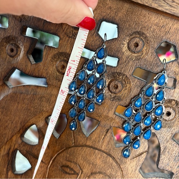Beautiful Blue Dangly Earrings - Picture 2 of 4